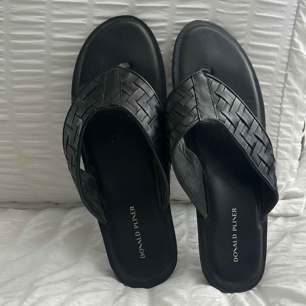 Donald J. Pliner Black Woven leather Sandals